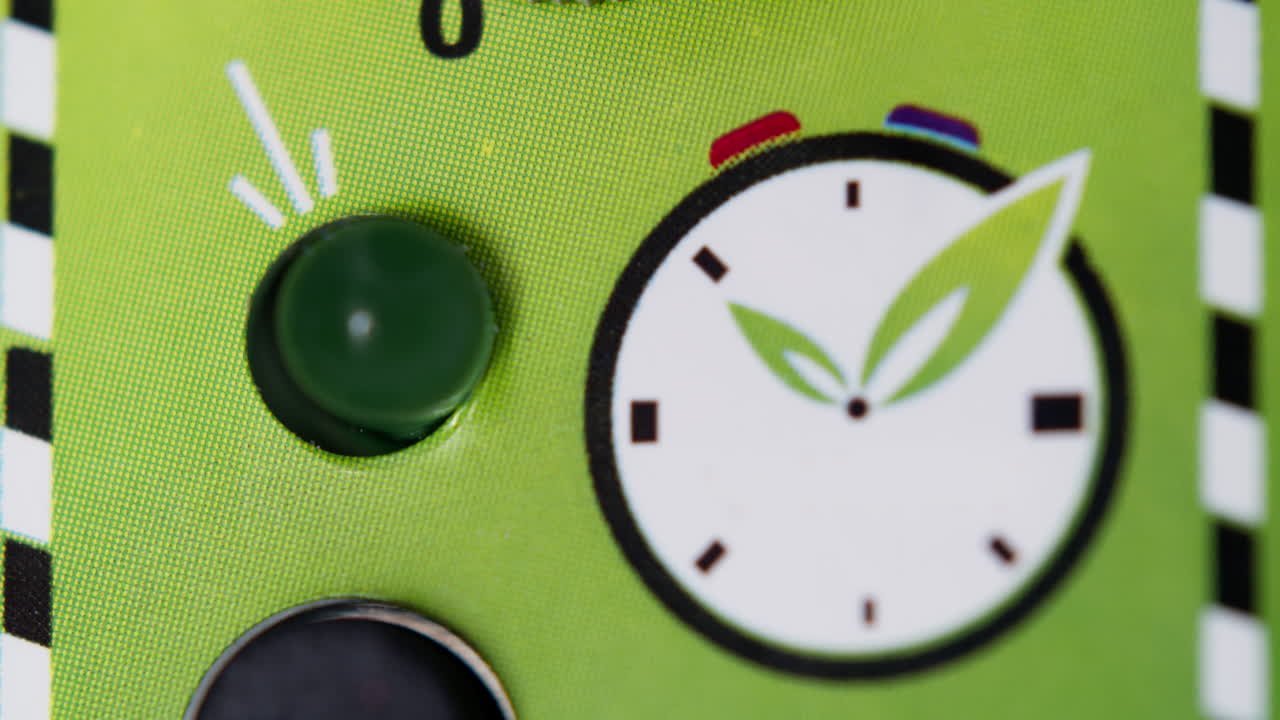 Macro shot of water heater indicator blinking