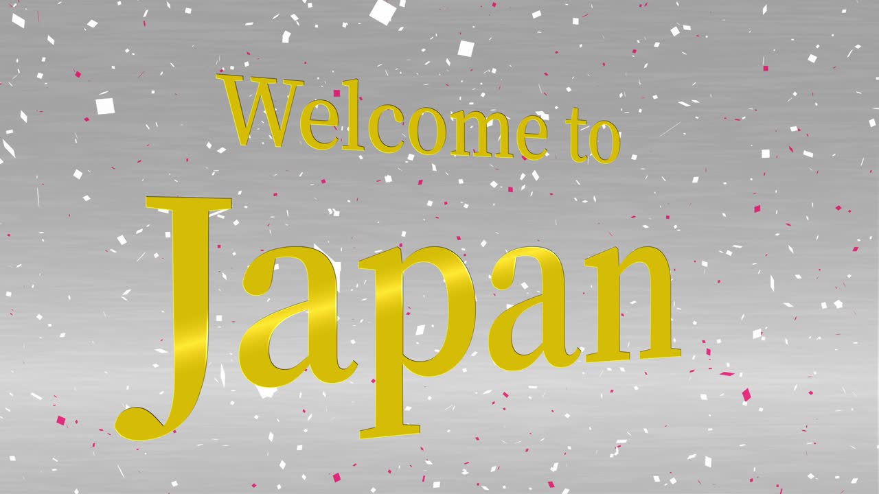 일본에 오신 것을 환영합니다 문자 애니메이션 모션 그래픽