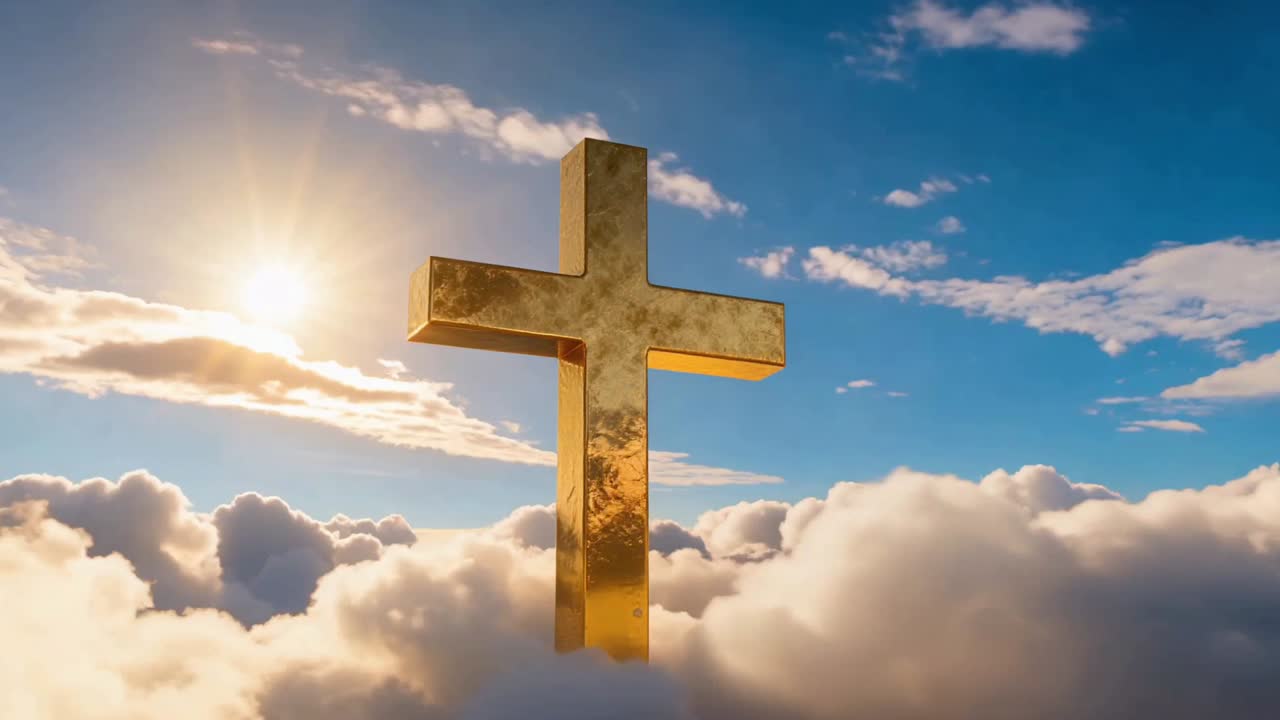 Sfondo di culto con croce cristiana.