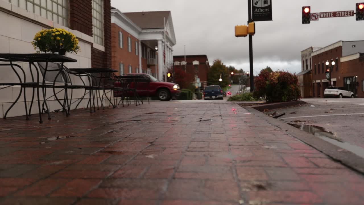 Cars going by on the street