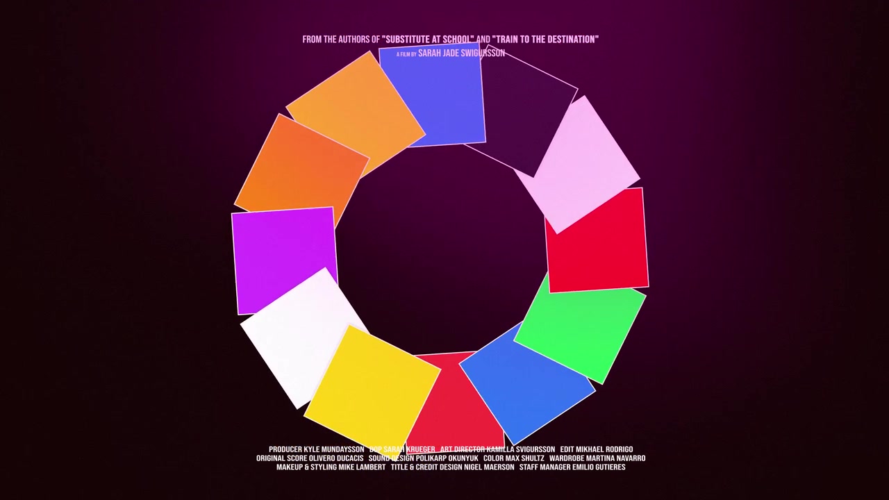 Colorful Square Cards Rotating in a Circle Animation