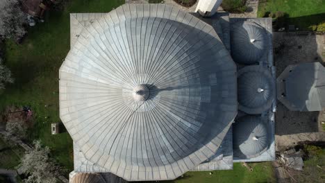 mosque in skopje overhead view