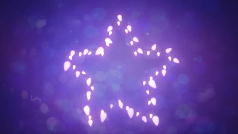 estrella brillante de luces de hadas sobre un fondo púrpura