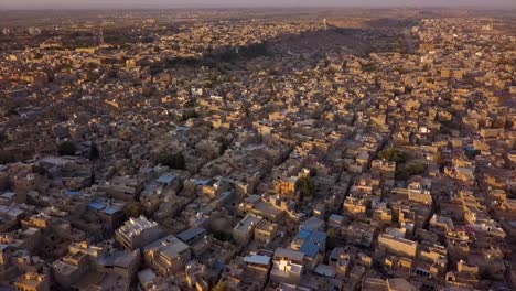 aerial: jailsamer desert city in india