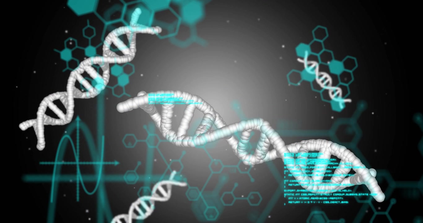 Animation of dna strands and data processing