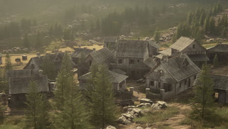 old houses high in the mountains