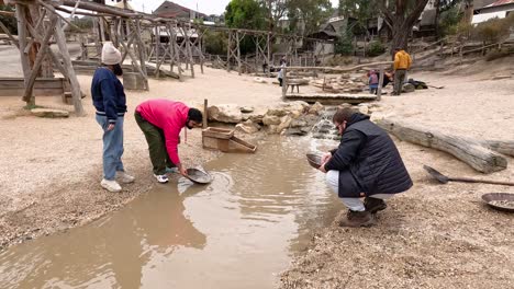 people panning for gold in ballarat, australia