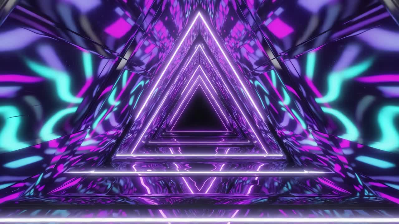 túnel de triángulo de neón