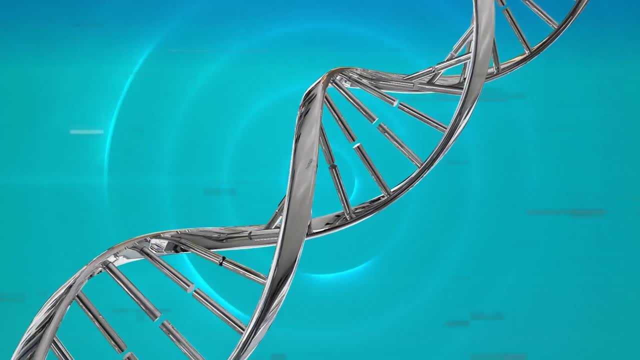 animación de la cadena de adn sobre círculos