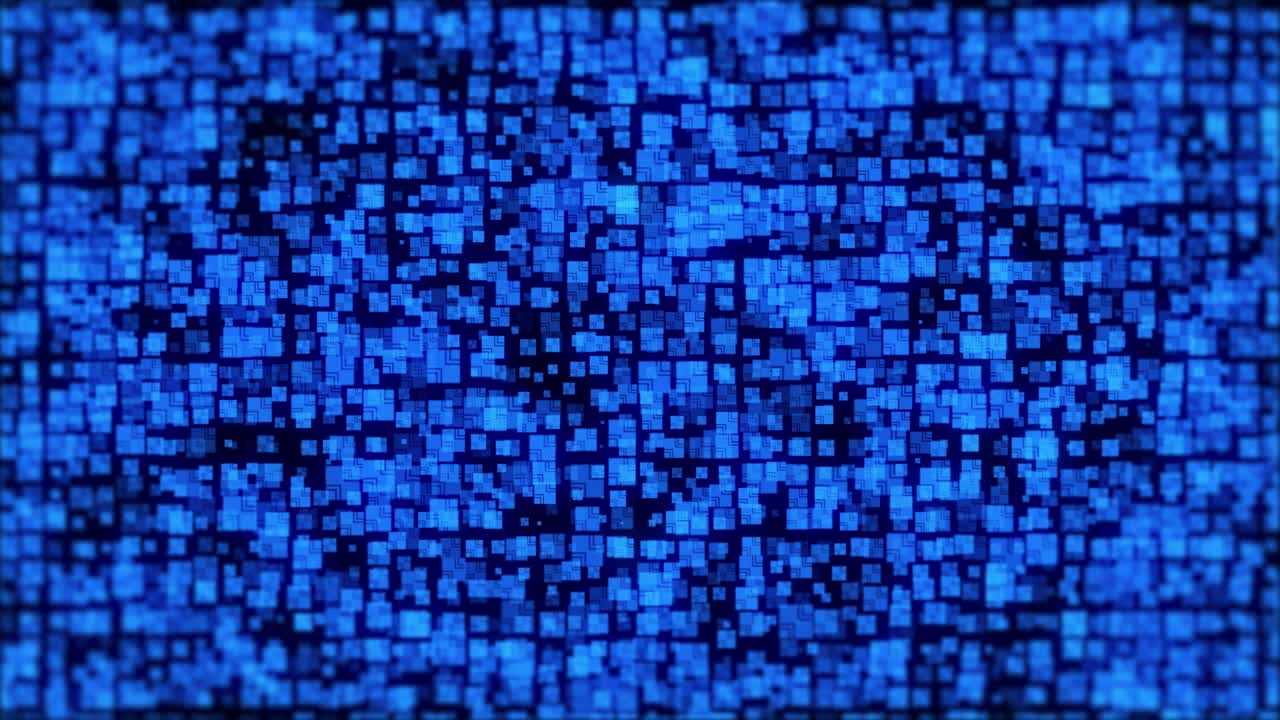 tecnología cuadrada azul parpadeante movimiento de partículas movimiento gráfico