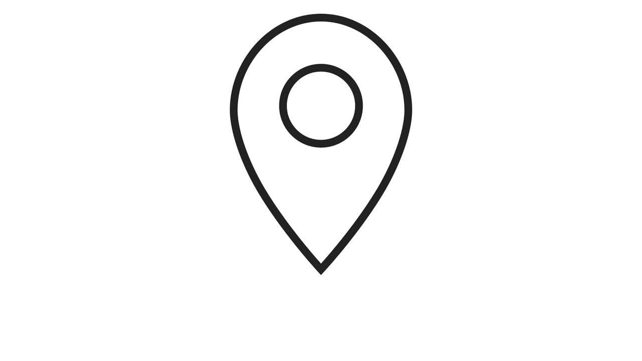 el mapa de navegación y el icono de tres puntos de control rojos. animación de bucle en fondo blanco. resolución 4k.