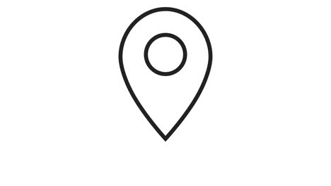 el mapa de navegación y el icono de tres puntos de control rojos. animación de bucle en fondo blanco. resolución 4k.