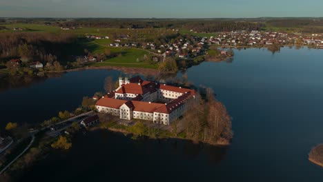 Kloster-Seeon-on-lake-island-in-Bavaria,-Germany