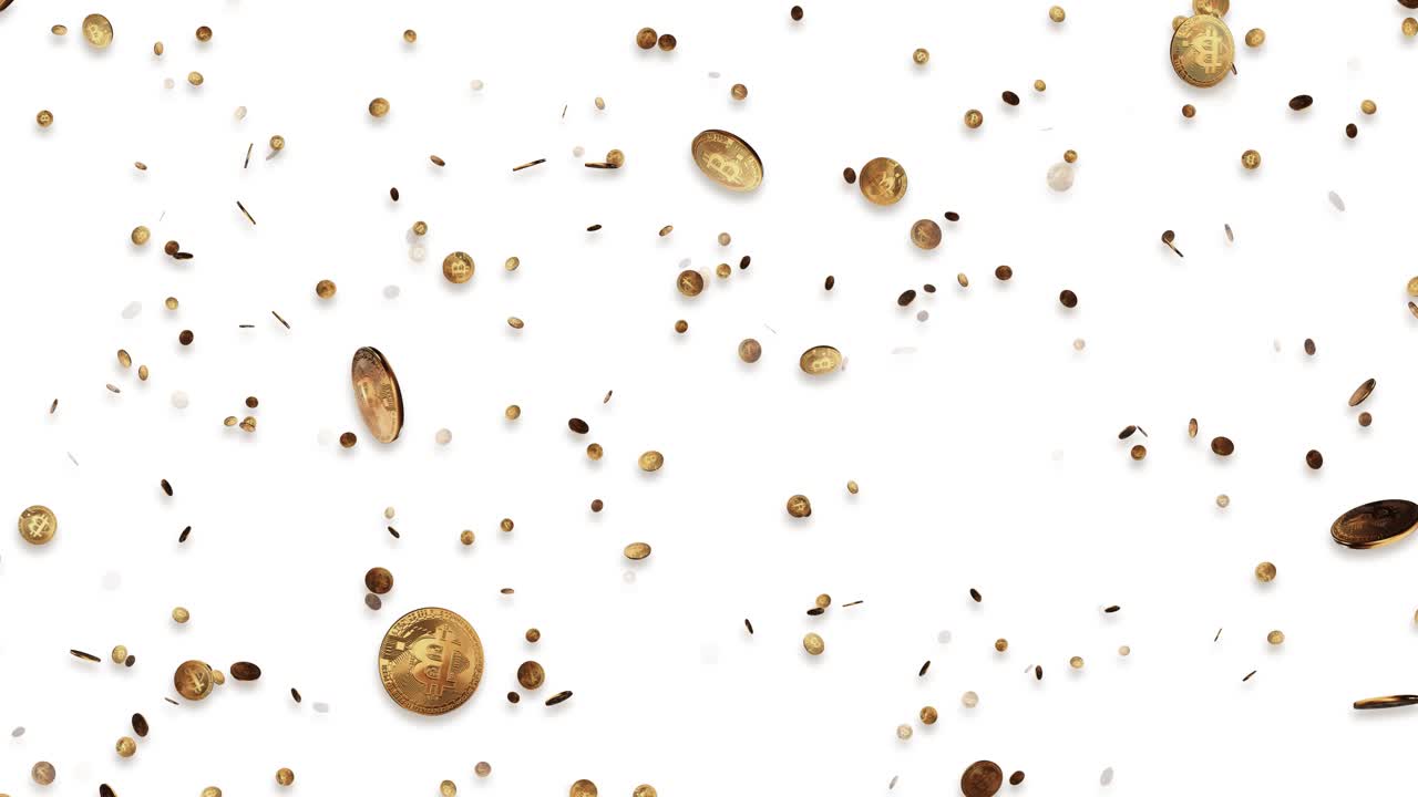 Falling Bitcoin Coins