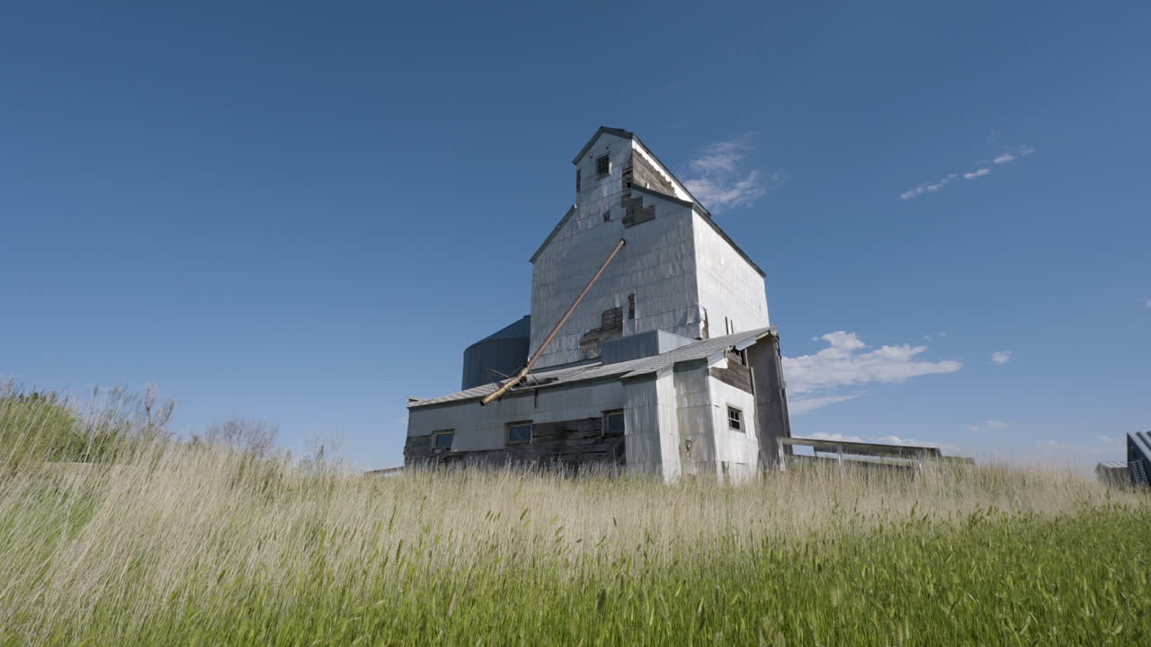 Old Grain Elevator in a Field