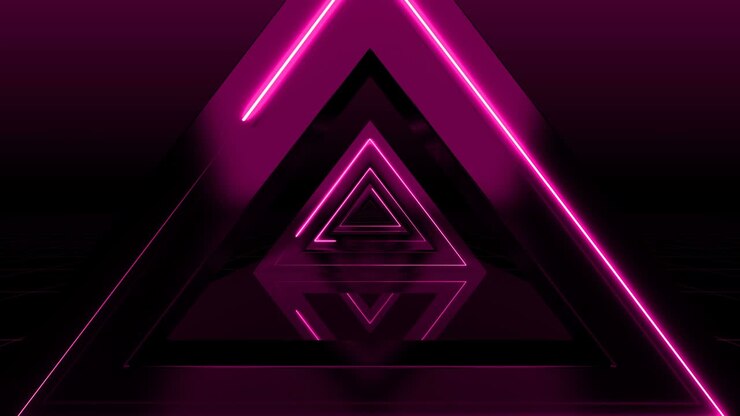 Pink 3d animation abstract loop futuristic triangle tunnel