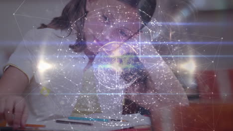animación de la red de conexiones a través de la escritura de las escolares