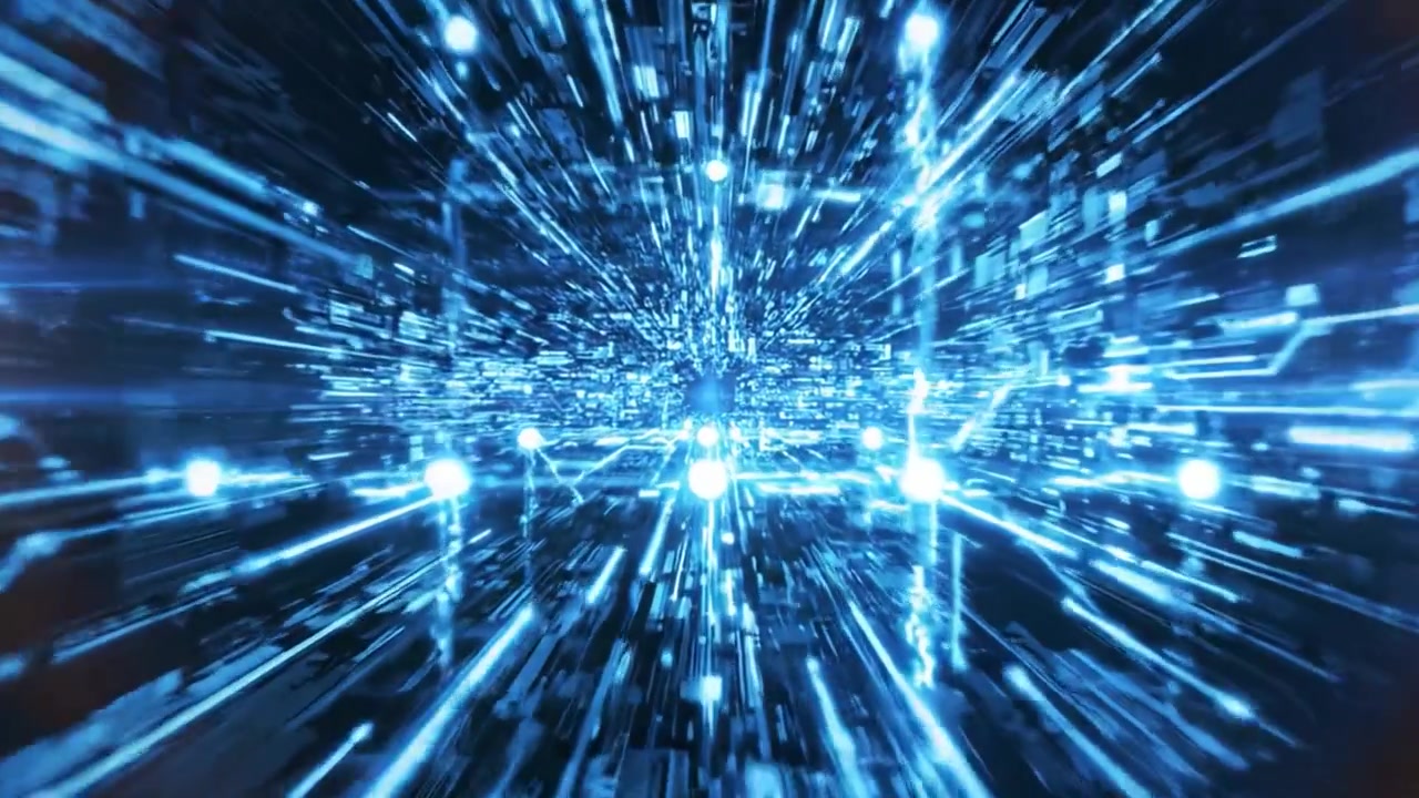 Dynamiske billeder af datastrøm: En rejse gennem et højhastigheds digitalt miljø, der fanger essensen af bevægelse, innovation og teknologi i billeder