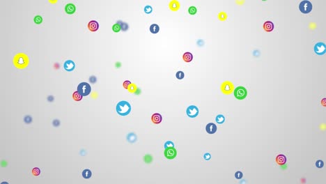 random icons social media marketing communication networking 4k 3d green screen loop animation