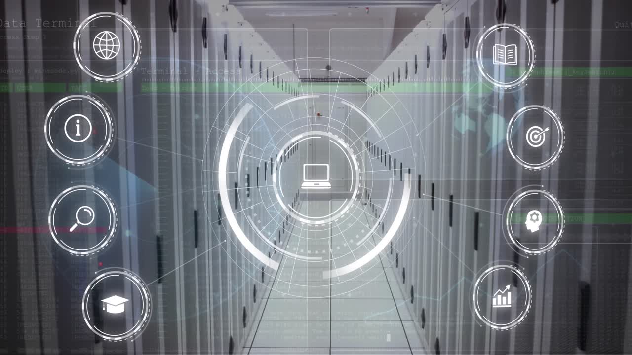 디지털 아이콘 네트워크의 애니메이션과 컴퓨터 서버  ⁇ 에 대한 데이터 처리