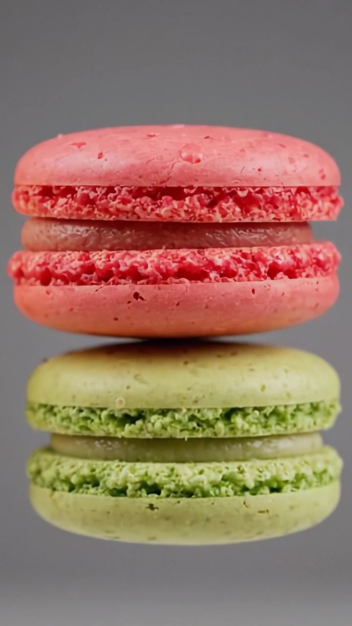 A Colorful Display of Macarons: An Artful Arrangement of Delectable French Pastries Showcasing an Array of Flavors and Vibrant Colors for Dessert Lovers