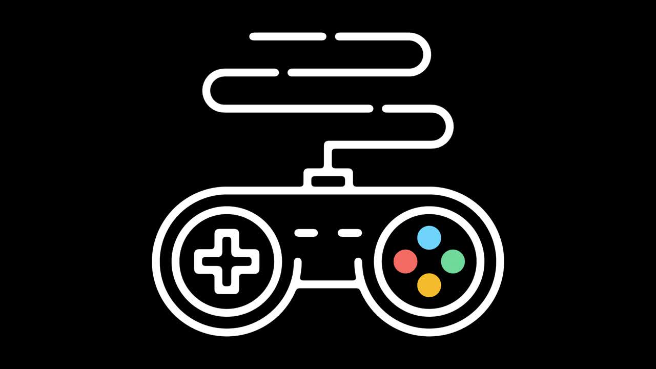 animación de icono de línea de videojuego con alfa