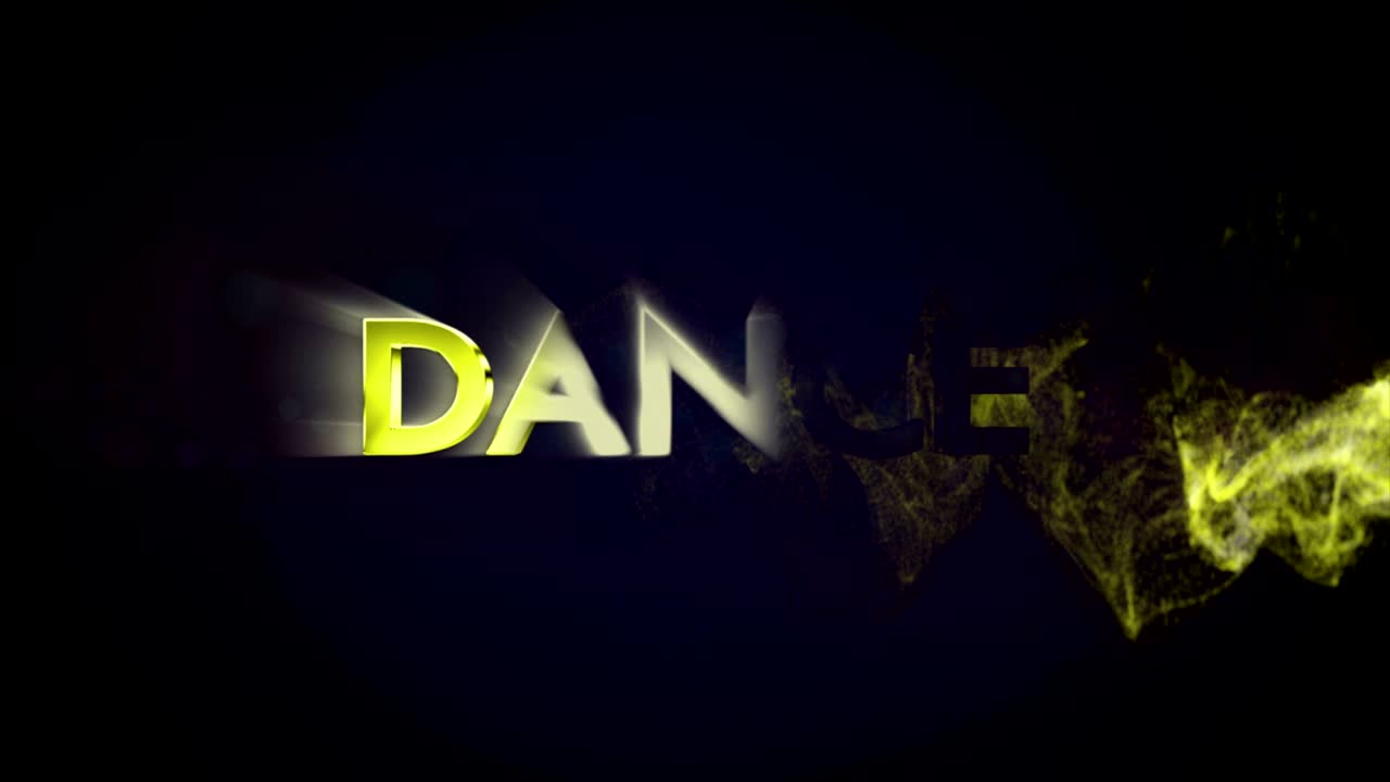 DANCE Gold Text  Animation, Rendering, Background, Loop