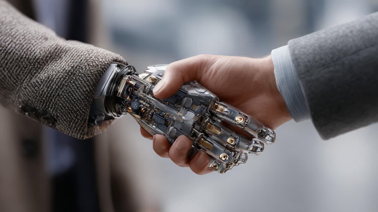 A Futuristic Handshake Between Human and Robot: Exploring Connections in a World of Advanced Technology and AI Integration