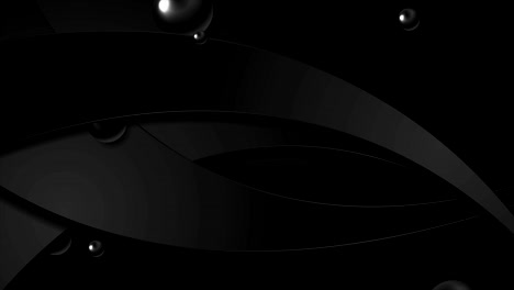 black abstract tech wavy motion background with glossy circles