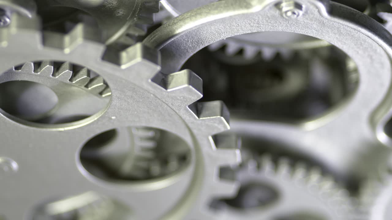 cerrar engranajes vintage mágicos en el mecanismo de trabajo