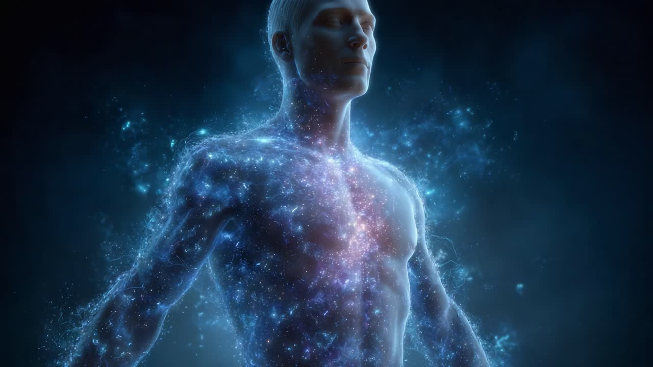 Trasformazione radiosa: un viaggio visivo attraverso la rivelazione dell'energia cosmica e del potenziale umano catturati in due straordinarie immagini