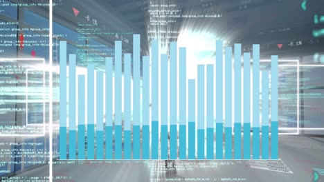 Animación-Del-Procesamiento-De-Datos-Digitales-Sobre-Luces-Brillantes