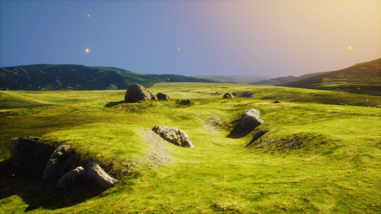 hermoso paisaje dramático de verano al aire libre