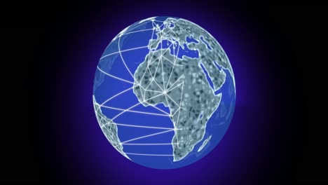 animation of globe with network of connections on black background