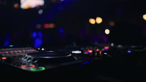 dj equipment in a nightclub