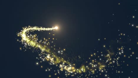 animación de partículas amarillas brillantes