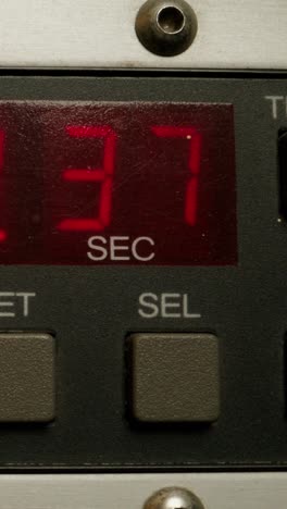 close-up of a digital timer display