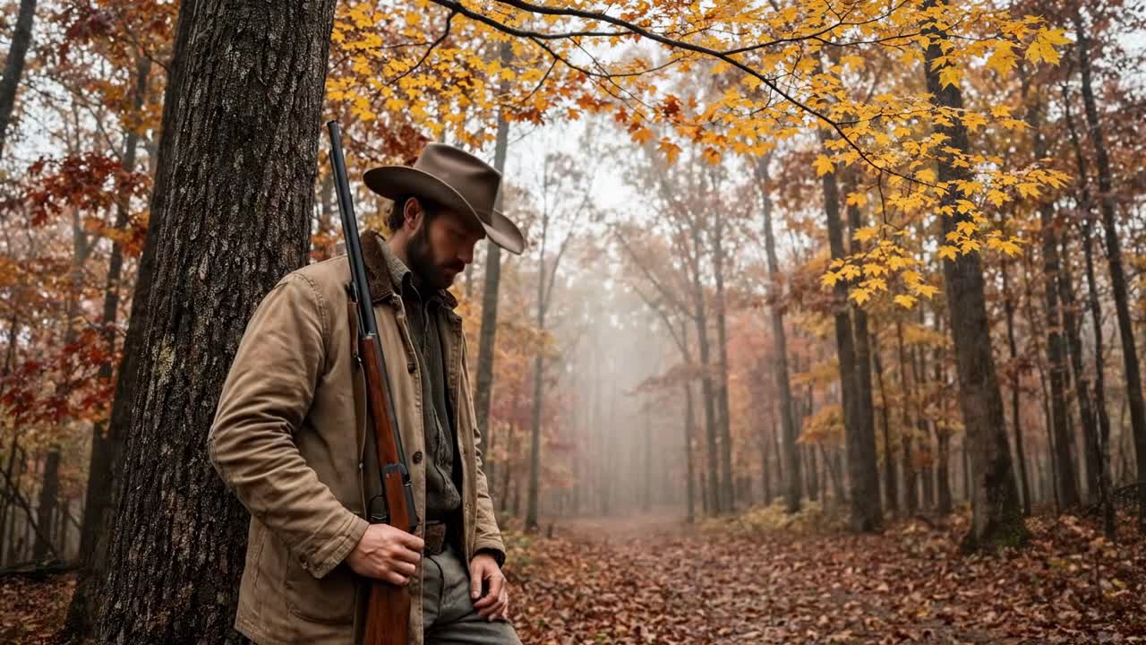 Hunter in the Autumn Woods