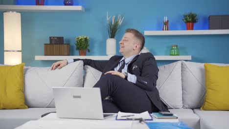 home office worker man is rich.