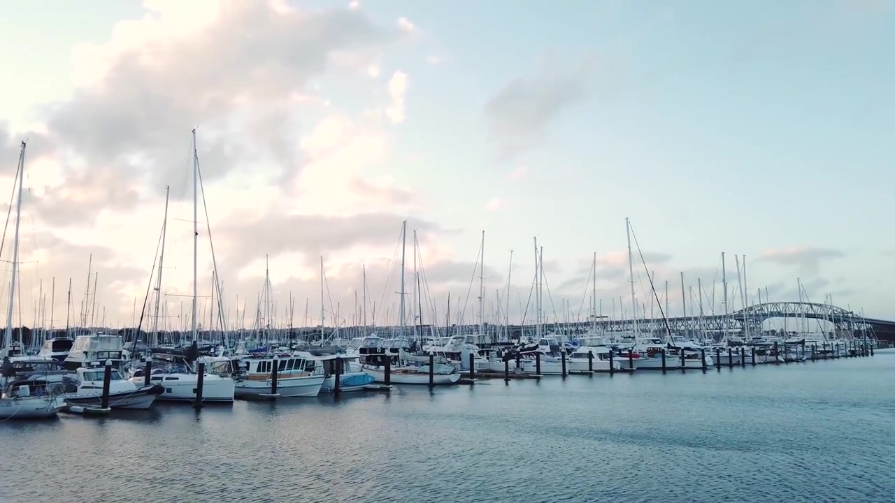 Walking POV Along Westhaven Pier and Yacht Marina, Auckland, New Zealand