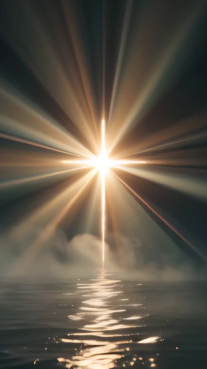 Christian Cross Heavenly Light Worship Background 4K
