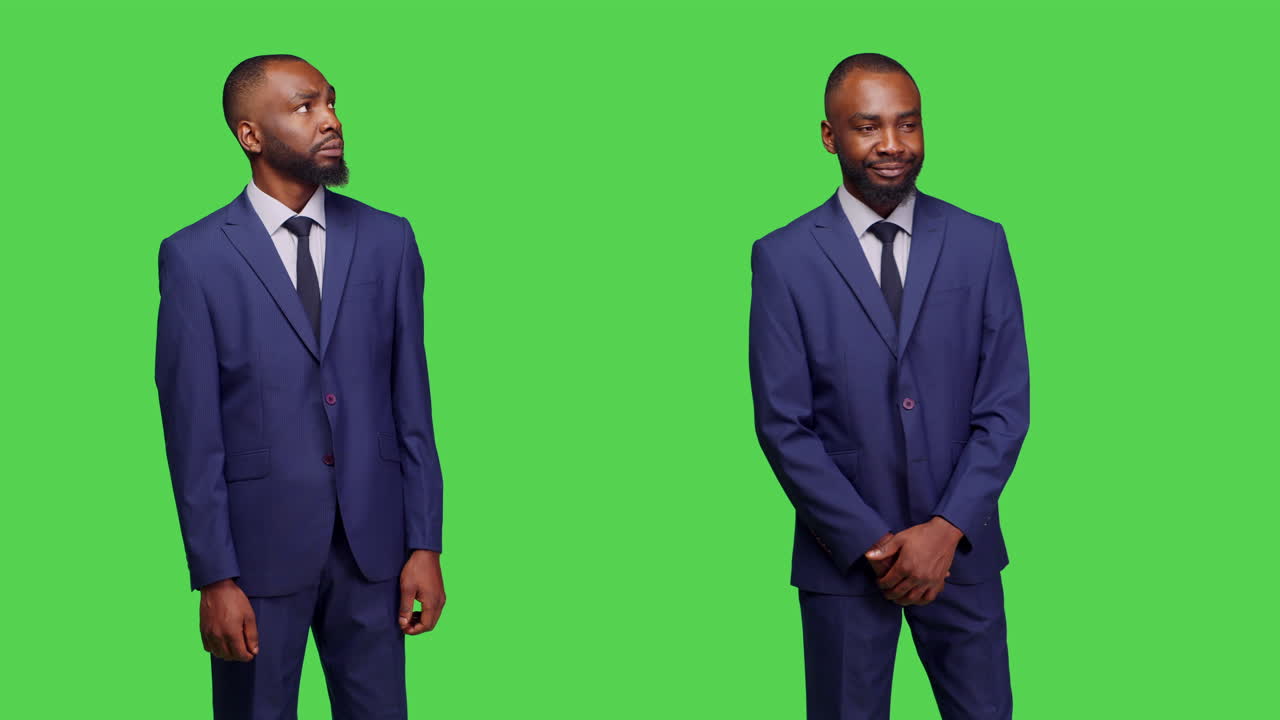 Empresário afro-americano em tela verde
