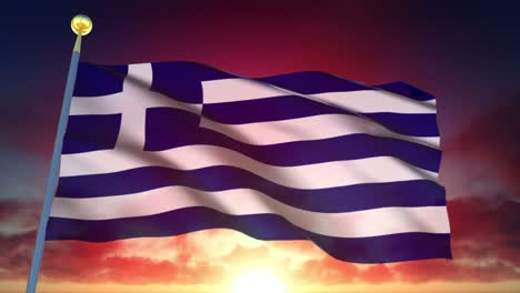 4k highly detailed flag of greece loopable