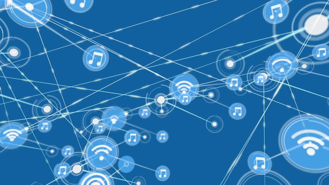 Animated global network connections with digital interface concept video