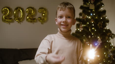 celebración de la víspera de año nuevo en la sala de estar.