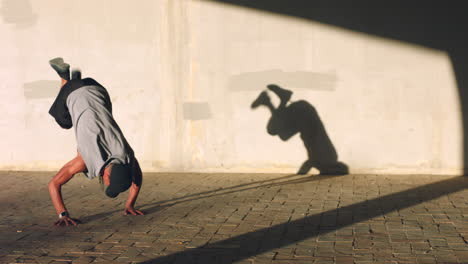 Black-man-shadow,-street-dance