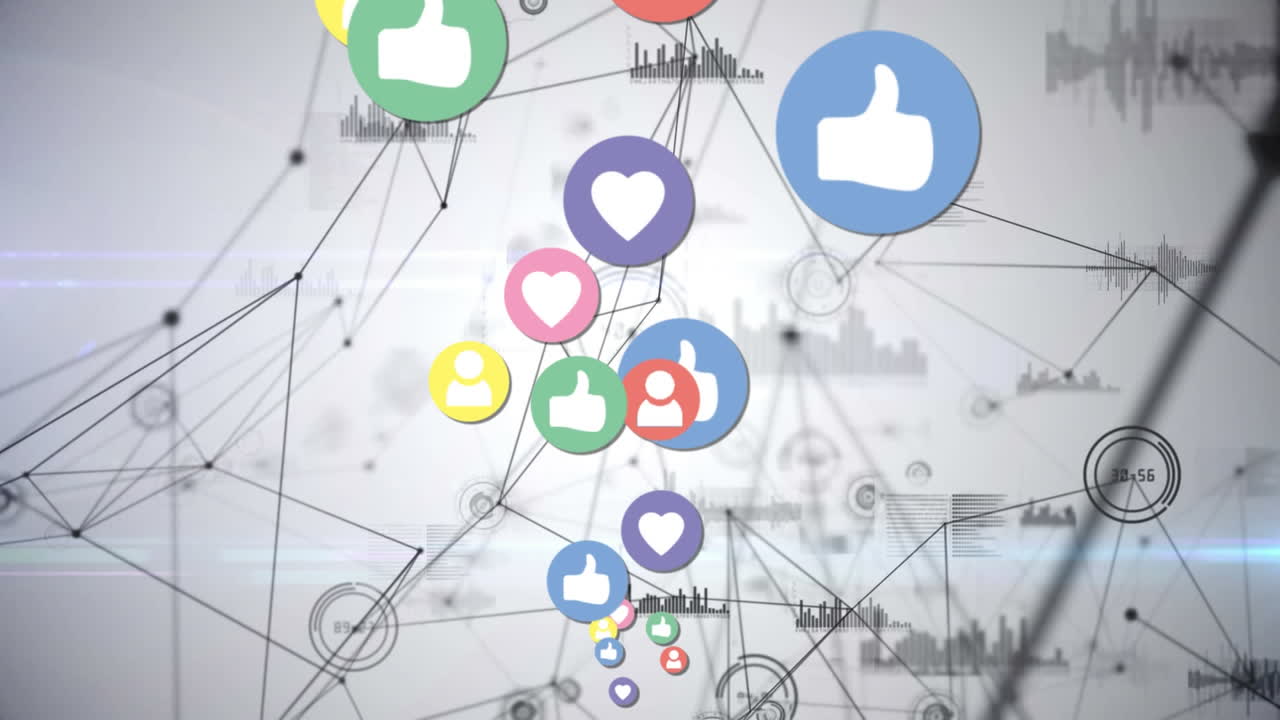 소셜 미디어 아이콘과 디지털 아이콘