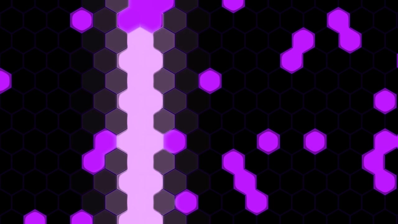Plano de Fundo Animado Abstrato Roxo com Grade Hexagonal