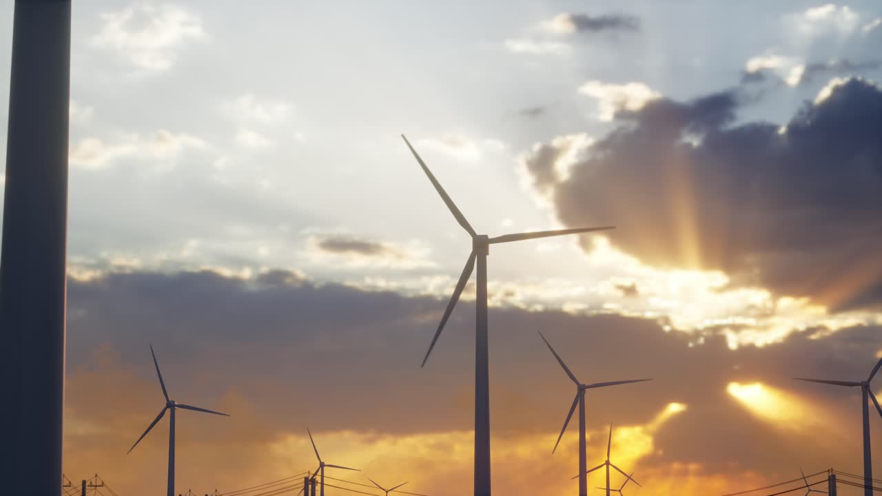 Alternative Energy Sources With Wind Mill And Solar Panel For Green Energy Production