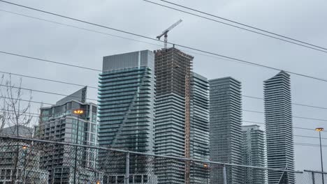 construction and highrise condos at parklawn in toronto, timelapse